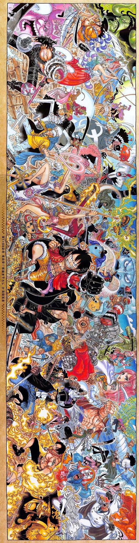 绅士社尾田荣一郎绘制「海贼王」100卷纪念巨幅海报公开